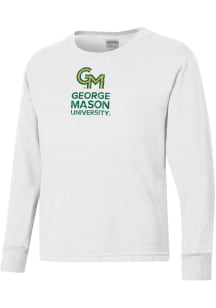 ComfortWash George Mason University Youth White Garment Dyed Long Sleeve T-Shirt