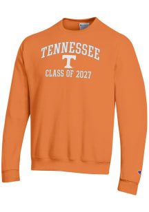 Champion Tennessee Volunteers Mens Orange Font Class of 2027 Powerblend Long Sleeve Crew Sweatshir..