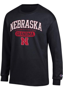 Champion Nebraska Cornhuskers Black Pill Box Grandma Jersey Long Sleeve T Shirt
