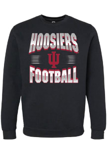 Summit Sportswear Indiana Hoosiers Mens Black Hoosiers Football Long Sleeve Crew Sweatshirt