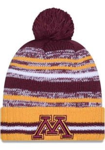 New Era Minnesota Golden Gophers Maroon Cheer Pom Mens Knit Hat