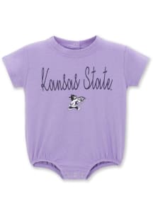 K-State Wildcats Baby Lavender Bubble Short Sleeve One Piece