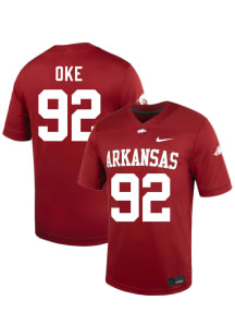 Olatunbosun Oke  Nike Arkansas Razorbacks Cardinal Red NIL Name And Number Football Jersey