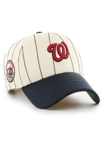 47 Washington Nationals Rawlings Pin Stripe Clean Up Adjustable Hat - White