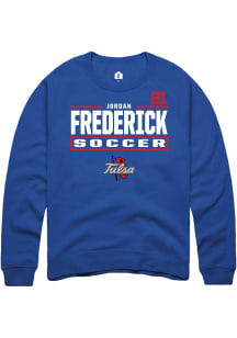 jordan frederick Tulsa Golden Hurricane Mens Blue NIL Stacked Box Player Crew