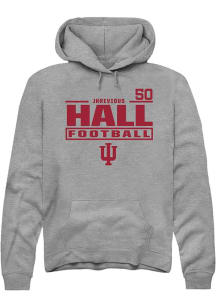 Jhrevious Hall Indiana Hoosiers Mens Graphite Football NIL Stacked Box Player Hood