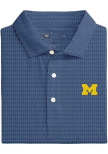 Onward Reserve Michigan Wolverines Mens Blue Polka-Dot Short Sleeve Fashion Polo