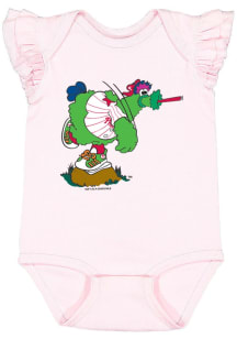 Phillie Phanatic  Soft As A Grape Philadelphia Phillies Baby Pink Phanatic Pitching Short Sleeve O..
