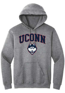 Summit Sportswear UConn Huskies Mens Graphite Arch Logo Long Sleeve Hoodie