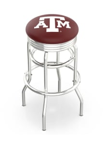 Texas A&M Aggies Double-Ring Swivel Chrome Pub Stool - Black