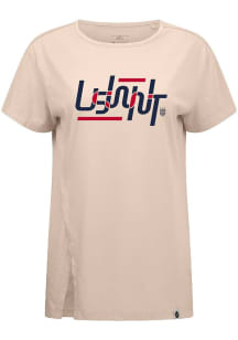 Levelwear USWNT Womens Tan Influx Abstract Short Sleeve T-Shirt