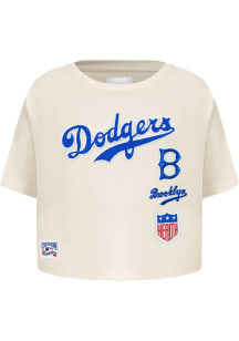 Pro Standard Brooklyn Dodgers Toddler Girls White Retro Classics Short Sleeve T-Shirt