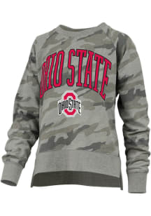 Pressbox Ohio State Buckeyes Womens Green Nelson Oakland Crew Sweatshirt