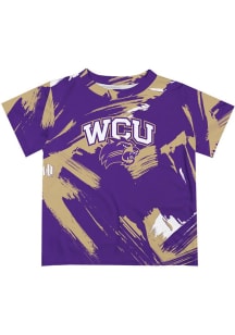 Vive La Fete Western Carolina Youth Purple Paint Brush Short Sleeve T-Shirt