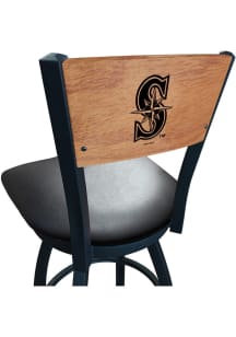 Seattle Mariners Vinyl Seat Maple Back Swivel Pub Stool - Black