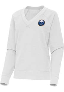 Antigua Buffalo Sabres Womens Grey Varsity Crew Sweatshirt