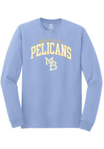 Summit Sportswear Myrtle Beach Pelicans Light Blue Arch Mascot Long Sleeve T Shirt
