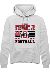 Deshawn Stewart Jr Ohio State Buckeyes Mens White Football NIL Striped Player Hood