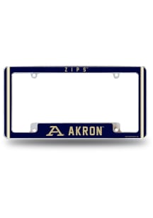 Akron Zips Classic All Over Chrome License Plate Frame - Silver
