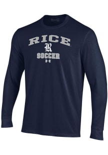 Under Armour Rice Owls Navy Blue Soccer Performance Long Sleeve T Shirt