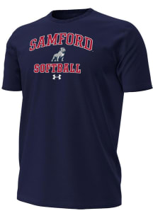 Under Armour Samford University Bulldogs Navy Blue Softball Performance Short Sleeve T Shirt