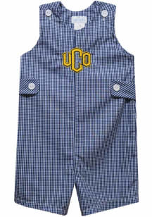 Vive La Fete Central Oklahoma Bronchos Baby Blue Gingham Overalls