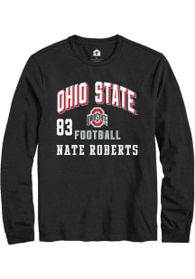Nate Roberts  Ohio State Buckeyes Black Rally Football NIL Arch Logo Long Sleeve T Shirt