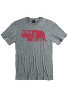 Nebraska Graphite Born & Raised Short Sleeve Fashion T Shirt