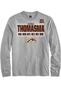 Heidi Thomasma Western Michigan Broncos Grey NIL Stacked Box Long Sleeve Player T Shirt