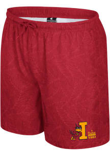 Colosseum Iowa State Cyclones Mens Cardinal Red Vintage Logo Swim Trunks