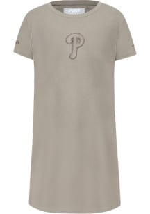 Pro Standard Philadelphia Phillies Girls Tan Neutral Short Sleeve Dress