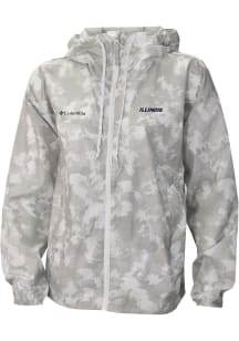 Columbia Illinois Fighting Illini Womens White Heat Seal Flash Challenger Light Weight Jacket