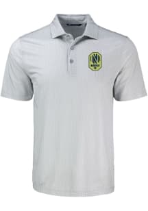 Cutter and Buck Nashville SC Mens Grey Pike Shadow Check Short Sleeve Polo