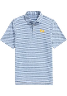 Vineyard Vines Pitt Panthers Mens Blue Sankaty Stripe Short Sleeve Fashion Polo