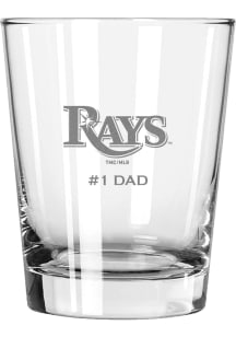 Tampa Bay Rays Dad 15oz Rock Glass - White