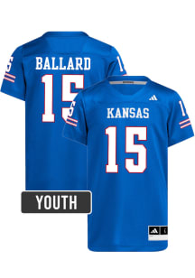 Cole Ballard Kansas Jayhawks Youth Royal Blue Adidas NIL Name And Number Football Jersey