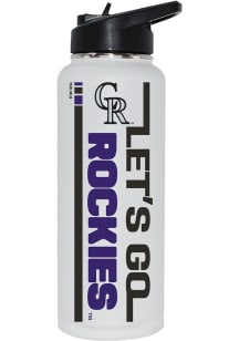 Colorado Rockies Let's Go Team  34oz Quencher Stainless Steel Bottle - White