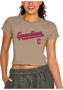 Cleveland Guardians Womens Brown Baby Short Sleeve T-Shirt