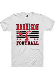 Myles Harrison Cincinnati Bearcats White Football NIL Striped Short Sleeve Player T Shirt