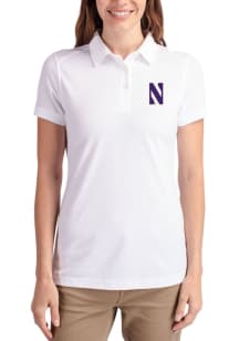Cutter and Buck Northwestern Wildcats Womens Purple Advantage Short Sleeve Polo Shirt