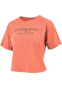 Pressbox Bowling Green Falcons Womens Orange Burnout Short Sleeve T-Shirt