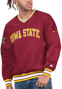 Starter Iowa State Cyclones Mens Cardinal Red Big 12 Tournament Pullover Jackets