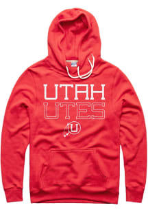 Charlie Hustle Utah Utes Mens Red Stacked Long Sleeve Hoodie