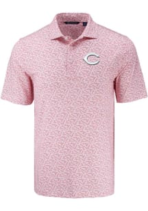 Cutter and Buck Cincinnati Reds Mens Red Camo Print Short Sleeve Polo