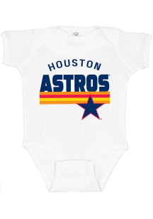 Houston Astros Baby White Coop Wordmark Short Sleeve One Piece
