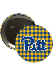 Pitt Panthers 3" Plaid Button - Blue