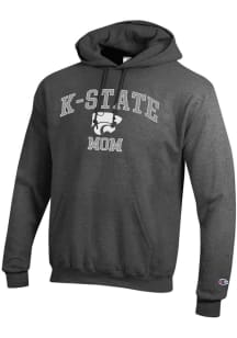 Champion K-State Wildcats Mens Charcoal Mom Powerblend Long Sleeve Hoodie
