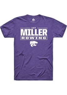 Lacy Miller K-State Wildcats Purple NIL Stacked Box Short Sleeve Player T Shirt