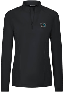 Levelwear San Jose Sharks Womens Black Upright 3D Embroidered Patch Qtr Zip