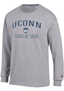 Champion UConn Huskies Grey Font Class of 2028 Jersey Long Sleeve T Shirt